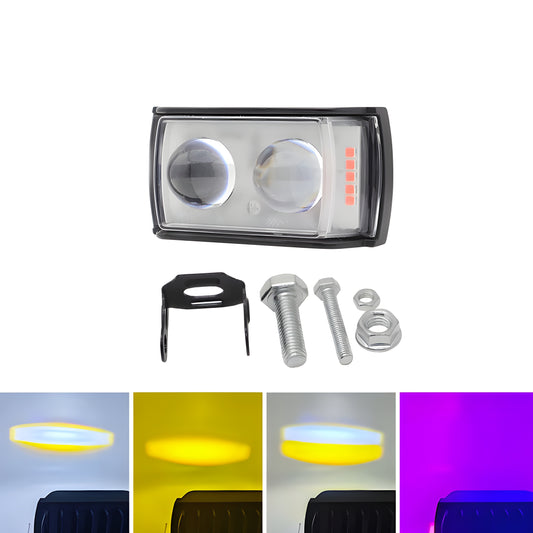Dual Lens LED Fog Light – 4 Rang Wali Headlight CD70, CG125, Car & Jeep