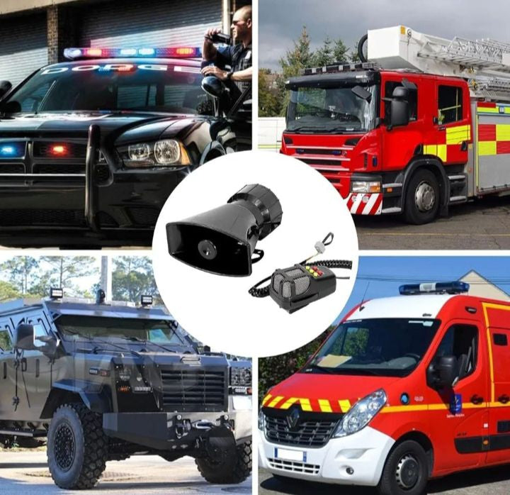 100W 12V 7 Sound Car & Bike Siren Horn Alarm | Emergency Warning Speaker(