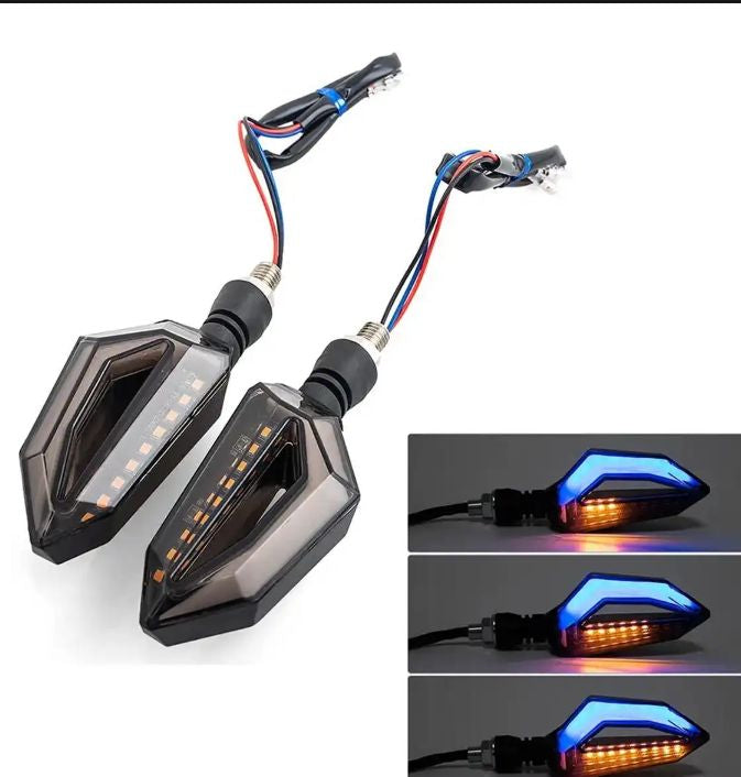 UNIVERSAL Motorcycle bike DRL Indicator with flow light (4PCS)