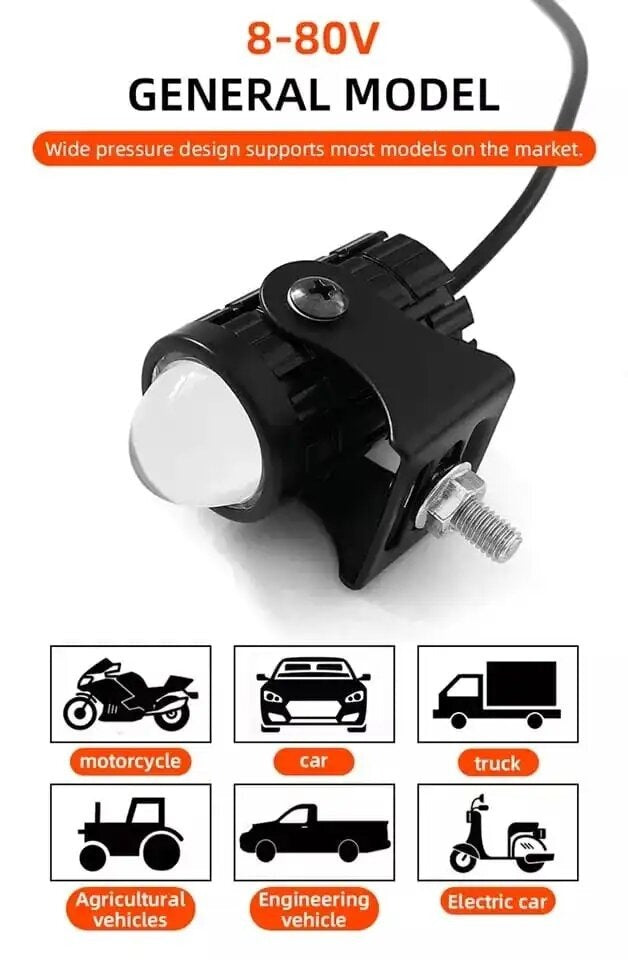 (2pcs) New Mini Driving Fog Light for All Motorcycle, Cars, Jeep(free button)